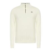 La Martina Herr Zip Hals Pullover Tröja White, Herr