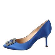 Manolo Blahnik Tyg klackskor Blue, Dam