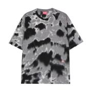 Diesel Svart Bomull Jersey Tie-Dye T-shirts Black, Herr