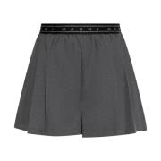 Marni Grå Logo Midje Shorts Lår-Längd Gray, Dam