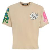 Barrow Bomull T-shirt med Logo Print Beige, Herr