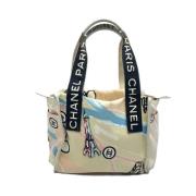 Chanel Vintage Pre-owned Canvas handvskor Beige, Dam