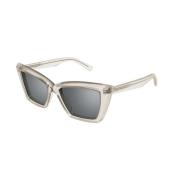 Saint Laurent Beige Silver Solglasögon Beige, Dam