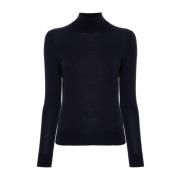 Theory Regal Wool Turtleneck Sweater Blue, Dam