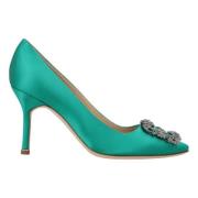 Manolo Blahnik Tyg klackskor Green, Dam