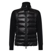 Moncler Svart ulltröja med dunfyllning Black, Herr