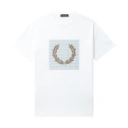 Fred Perry Bomull Logo Print T-shirts och Polos White, Herr