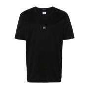 C.p. Company Svart Bomull Logo Detalj T-shirt Black, Herr