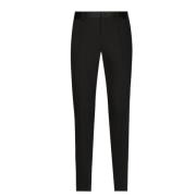 Dolce & Gabbana Svarta Stretch Ullskräddade Byxor Black, Herr