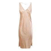 Saint Laurent Elegant Robe Klänningar Kollektion Beige, Dam