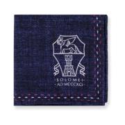 Brunello Cucinelli Silk Double Face Pochette med Print Blue, Herr