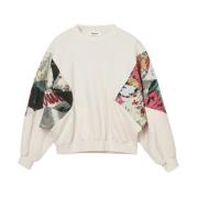 Desigual Blommigt Sweatshirt Beige, Dam