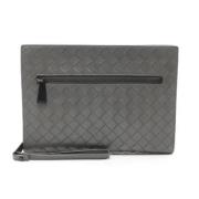 Bottega Veneta Vintage Pre-owned Laeder kuvertvskor Gray, Dam