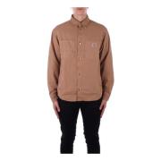 Carhartt Wip Logo Sidan Skjorta med Fickor Brown, Herr