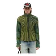 Diesel Melerad Ribbstickad Kofta Green, Dam