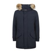 Woolrich Hög Krage Päls Parkasjacka Blue, Herr