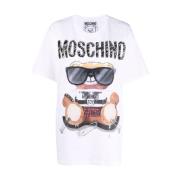 Moschino Graffiti Teddy Bear Kortärmad T-shirt White, Herr