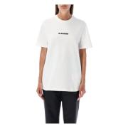 Jil Sander Porslin Logotyp T-shirt White, Dam