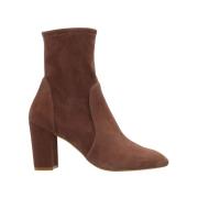 Stuart Weitzman Stretch Mid-Calf Sock Boots Brown, Dam