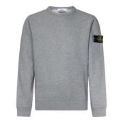 Stone Island Grå Logo Sweatshirt Aw24 Gray, Herr