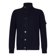 Stone Island Blå Stickad Kofta Aw24 Blue, Herr