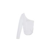 Juicy Couture Asymmetrisk Vit Jersey Topp White, Dam