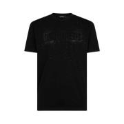 Dsquared2 Glittrande T-shirt med unik design Black, Herr