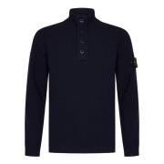 Stone Island Blå Half-Zip Tröja Aw24 Blue, Herr