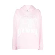 Ganni Djur Oversized Hoodie Nosegay Framficka Pink, Dam