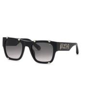 Philipp Plein Svarta Acetat Solglasögon Degraded Black, Herr