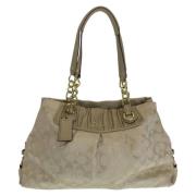 Coach Pre-owned Pre-owned Canvas handvskor Beige, Dam