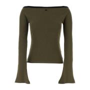 Courrèges Stilig Army Green Bomull T-shirt Green, Dam