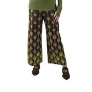 Maliparmi Elegant Wide Trousers for Women Green, Dam