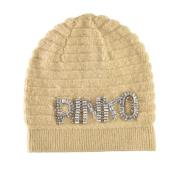 Pinko Stiligt Stickad Mössa Beige, Dam