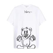 Iceberg Grafiskt Tryck Crew Neck T-shirts White, Herr