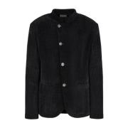 Armani Herr Blazer med Mandarin Krage Black, Herr