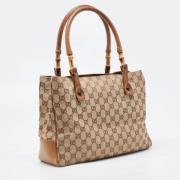 Gucci Vintage Pre-owned Canvas totevskor Brown, Dam