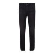 Liu Jo Svarta Straight Bottom Up Jeans med Strass Black, Dam