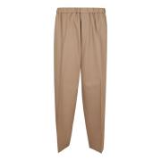 Jil Sander Brun Ull Elastisk Midja Byxor Aw24 Brown, Herr