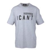 Dsquared2 Bomullsblandning T-shirt Gray, Herr