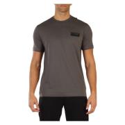 Emporio Armani EA7 Bomull T-shirt med Front Logo Patch Gray, Herr