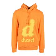 Diesel Bomullsblandning Snygg Stickad Topp Orange, Herr