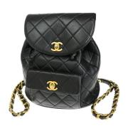 Chanel Vintage Pre-owned Laeder ryggsckar Black, Dam