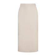 Fabiana Filippi Vit Ribbstickad Långkjol Beige, Dam