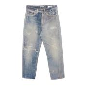 Our Legacy Vintage Denim Print Avslappnad Passform Jeans Blue, Herr