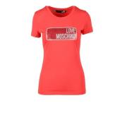 Love Moschino Bomull Elastan T-shirt Red, Dam