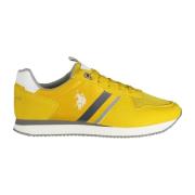 U.s. Polo Assn. Sportiga gula sneakers med kontrastdetaljer Yellow, He...