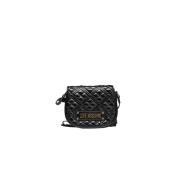 Love Moschino Stilig Crossbody-väska med Logodetaljer Black, Dam