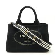 Prada Vintage Pre-owned Canvas prada-vskor Black, Dam