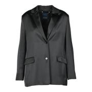 Max Mara Elegant Jacka i Viskos Polyester Blandning Black, Dam